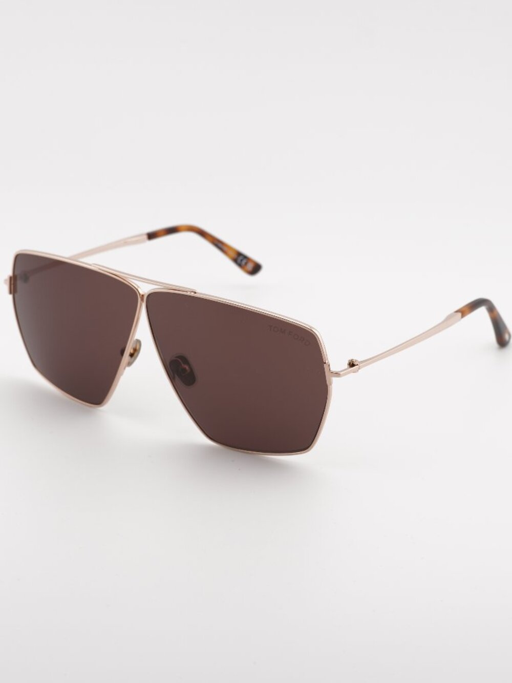 Tom Ford Stella FT1185 28E Sunglasses Rose Gold Aviator Frame, Brown Lenses